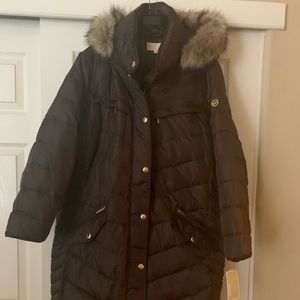 Michael Kors Hooded Faux Fur Puffer Coat
